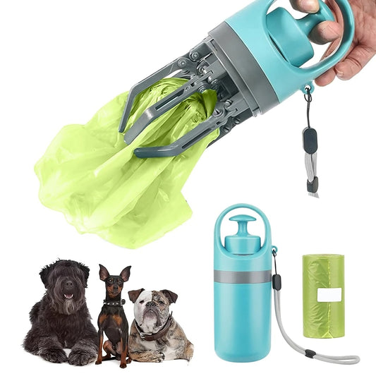 ポータブル犬用フン取りスコッパー｜ノータッチ・漏れ防止・袋ディスペンサー付き Portable Dog Poop Scooper